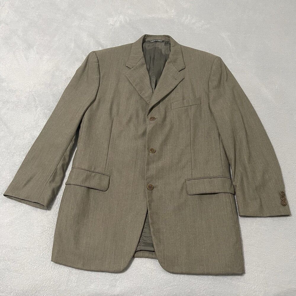 Canali Proposta Blazer Sport Coat MensTaupe 50R 100% Wool 3 Button Made in Italy